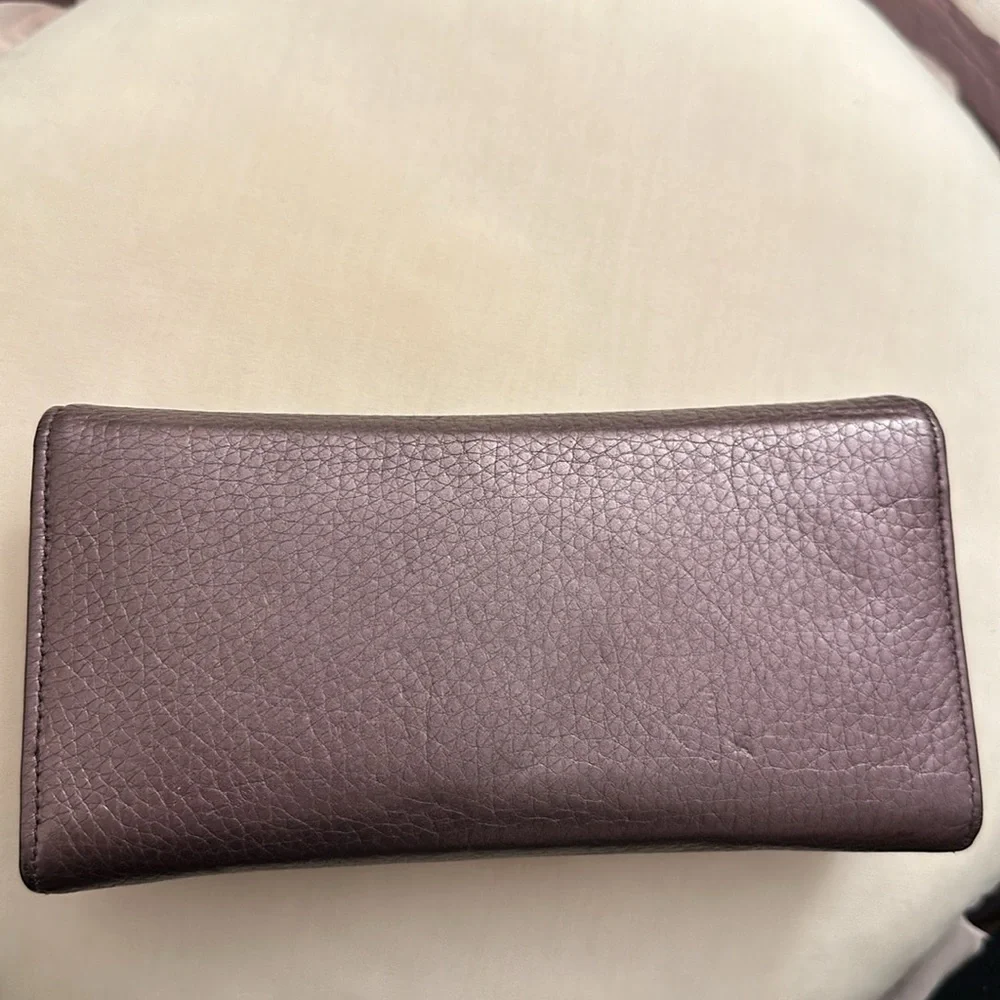 Gucci Plum Embossed Leather Continental Wallet